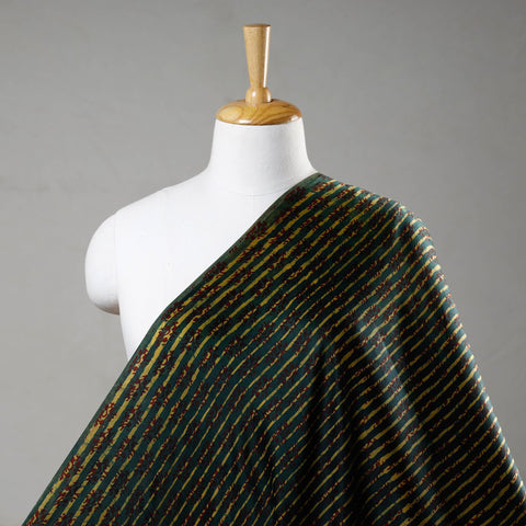 Green - special modal silk vanaspati hand printed fabric