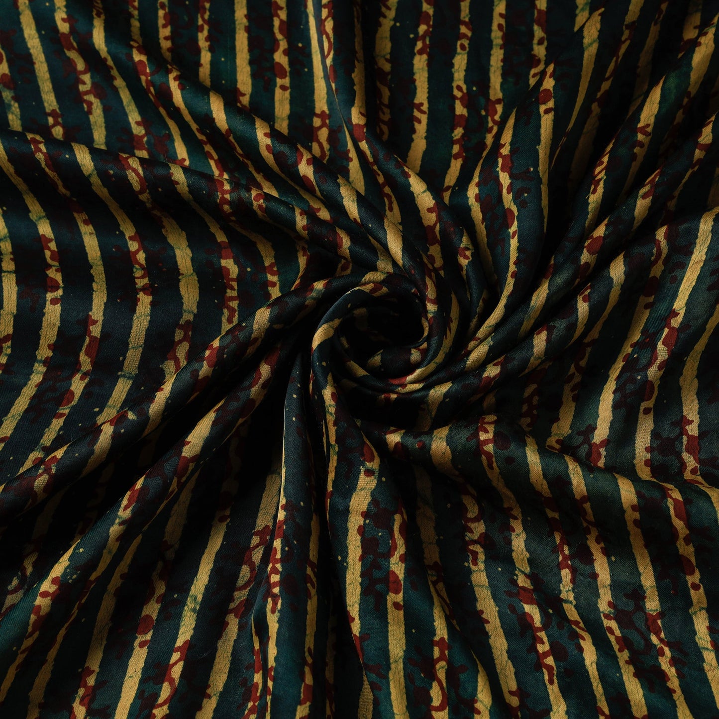 Green - special modal silk vanaspati hand printed fabric