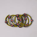 Green - spiral handmade beaded bracelet 213 - handcrafted