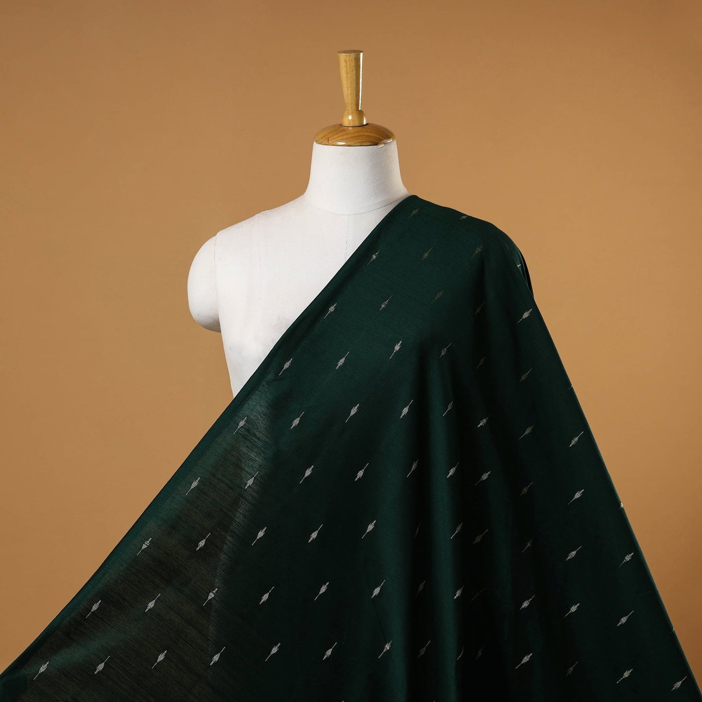 Green - spun dupion viscose silk buti fabric 01