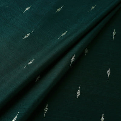 Green - spun dupion viscose silk buti fabric 01