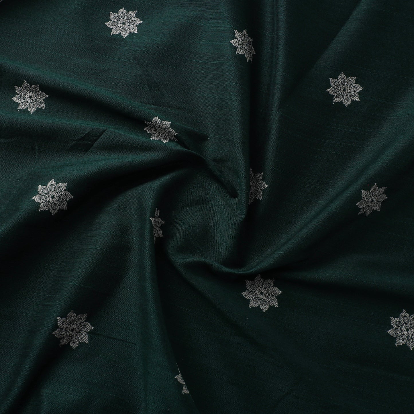 Green - spun dupion viscose silk thread buta fabric 22