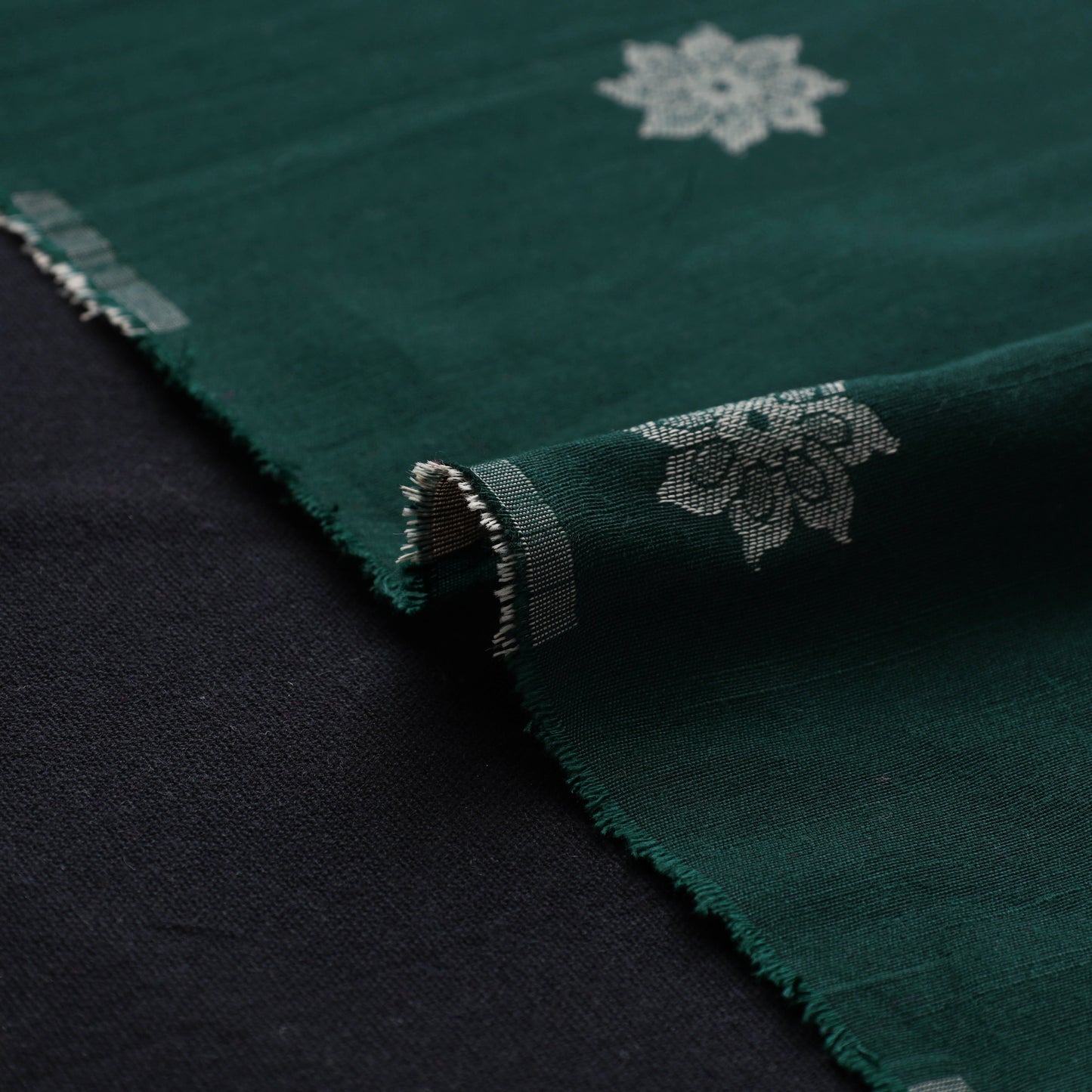 Green - spun dupion viscose silk thread buta fabric 22