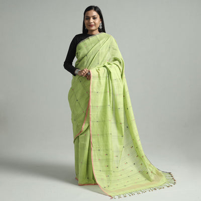  Srikakulam Handloom Jamdani Buti Cotton Saree with Tassels Online at iTokri.com