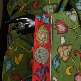 Green - srikalahasti handloom cotton handpainted pen