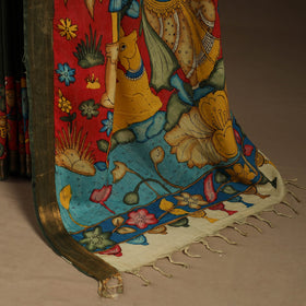 Green - srikalahasti handloom cotton handpainted pen