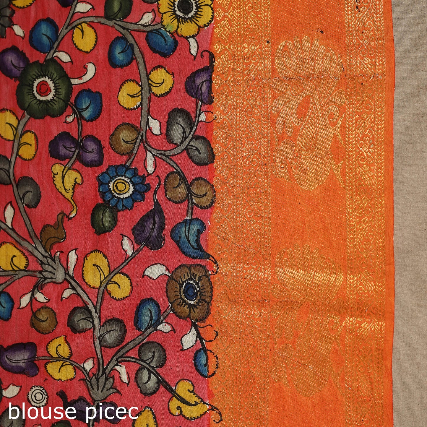 Green - srikalahasti handloom cotton handpainted pen