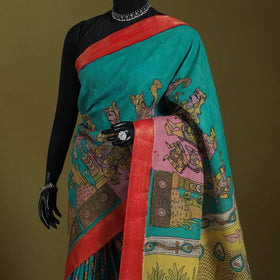 Green - srikalahasti handpainted natural dyed bangalore