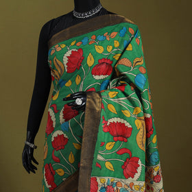 Green - srikalahasti handpainted natural dyed bangalore