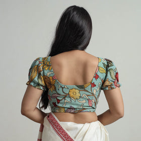 Green - srikalahasti handpainted penwork kalamkari chanderi