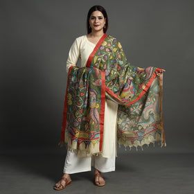 Green - srikalahasti pen kalamkari chanderi silk