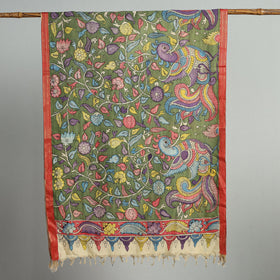 Green - srikalahasti pen kalamkari chanderi silk