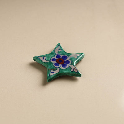 Green Star Original Blue Pottery Ceramic Fridge Magnet