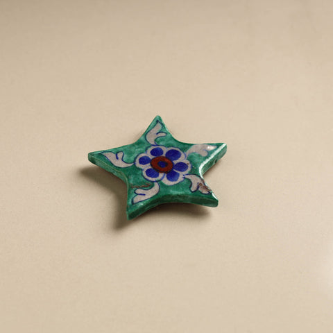 Green Star Original Blue Pottery Ceramic Fridge Magnet