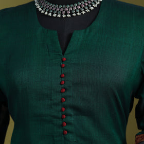 Green - straight cotton dharwad kurta 02 - handcrafted