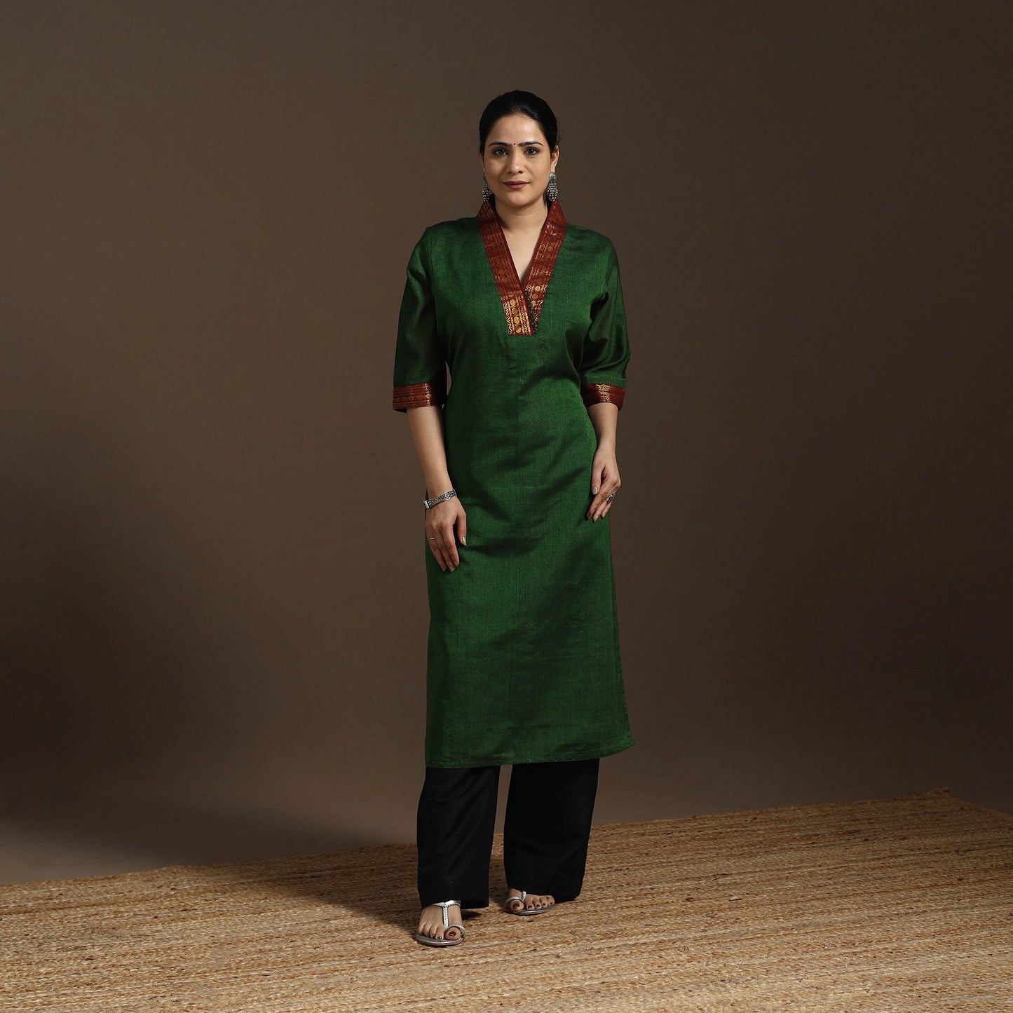 Straight cotton dharwad kurta 02 - handcrafted