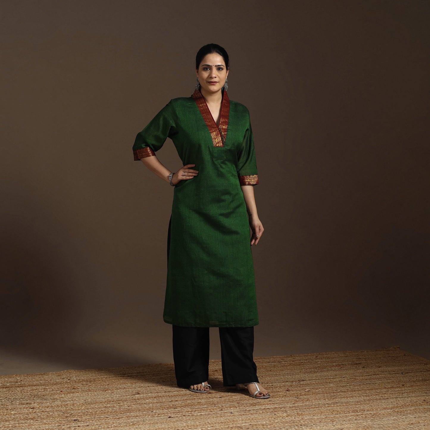 Straight cotton dharwad kurta 02 - handcrafted