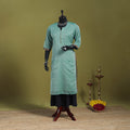 Green - straight cotton dharwad kurta 05 - handcrafted