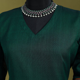 Green - straight cotton dharwad kurta 07 - handcrafted