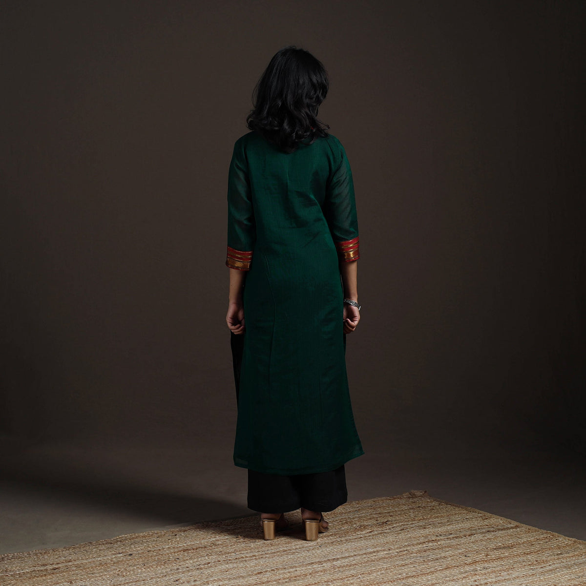 Straight cotton dharwad kurta for women 01 - handcrafted