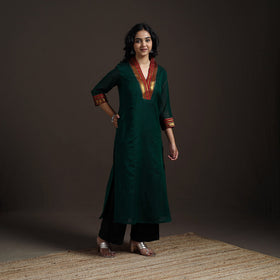 Straight cotton dharwad kurta for women 01 - handcrafted
