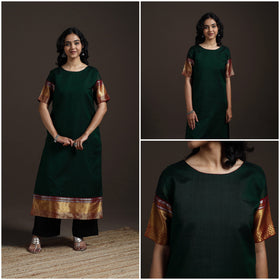 Straight cotton dharwad kurta for women 11 - handcrafted