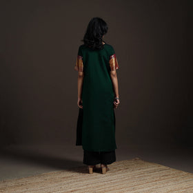 Straight cotton dharwad kurta for women 11 - handcrafted