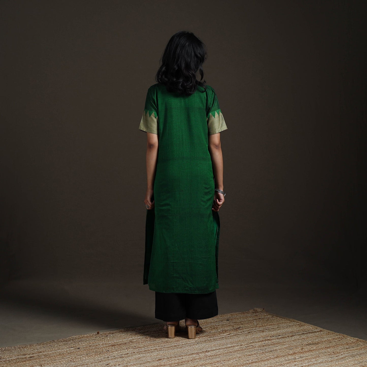 Straight cotton dharwad kurta for women 12 - handcrafted