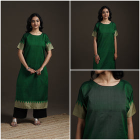 Straight cotton dharwad kurta for women 12 - handcrafted
