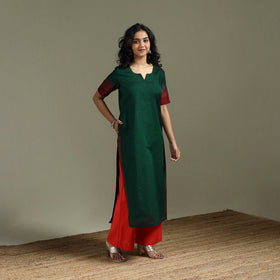 Straight cotton dharwad kurta for women 24 - handcrafted