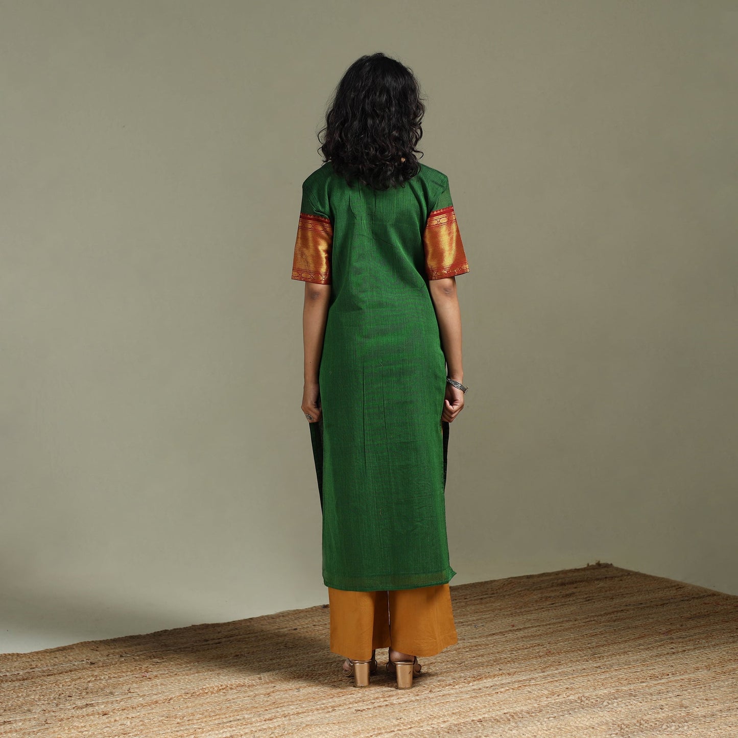 Straight cotton dharwad kurta for women 27 - handcrafted