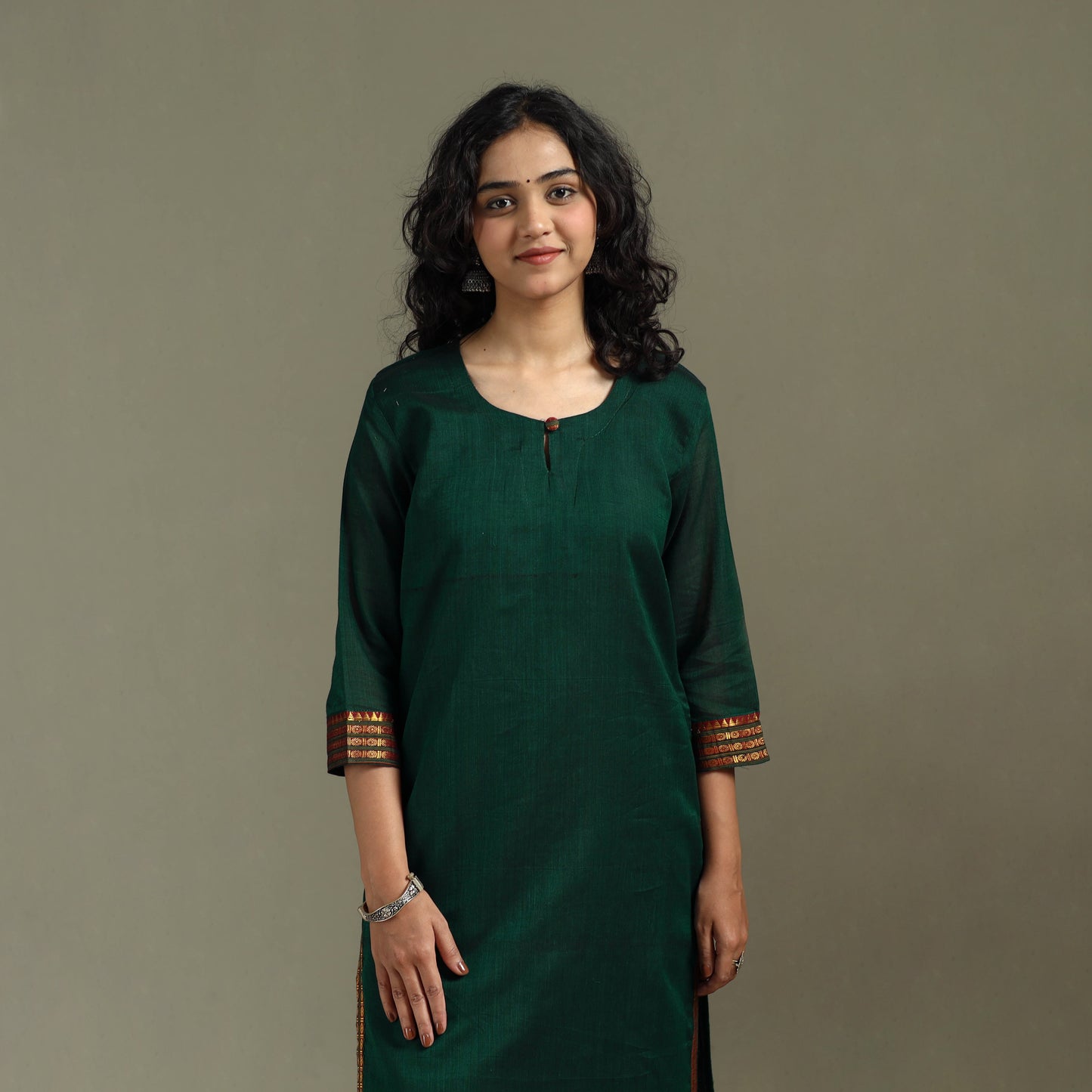 Straight cotton dharwad kurta for women 29 - handcrafted