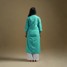Straight cotton jacquard kurta for women 07 - handcrafted