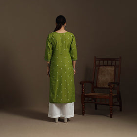 Straight cotton patchwork jacquard kurta for women 11