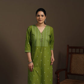 Straight cotton patchwork jacquard kurta for women 11