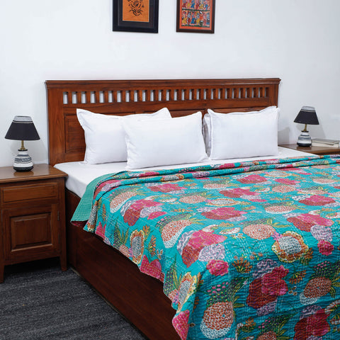 Buy Tagai Work Jaipur Hand Block Printed Cotton Double Bed Cover Online at iTokri.com