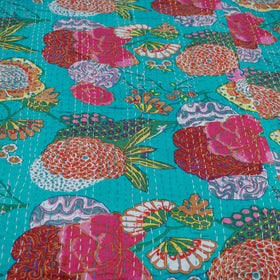Buy Tagai Work Jaipur Hand Block Printed Cotton Double Bed Cover Online at iTokri.com