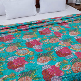 Buy Tagai Work Jaipur Hand Block Printed Cotton Double Bed Cover Online at iTokri.com