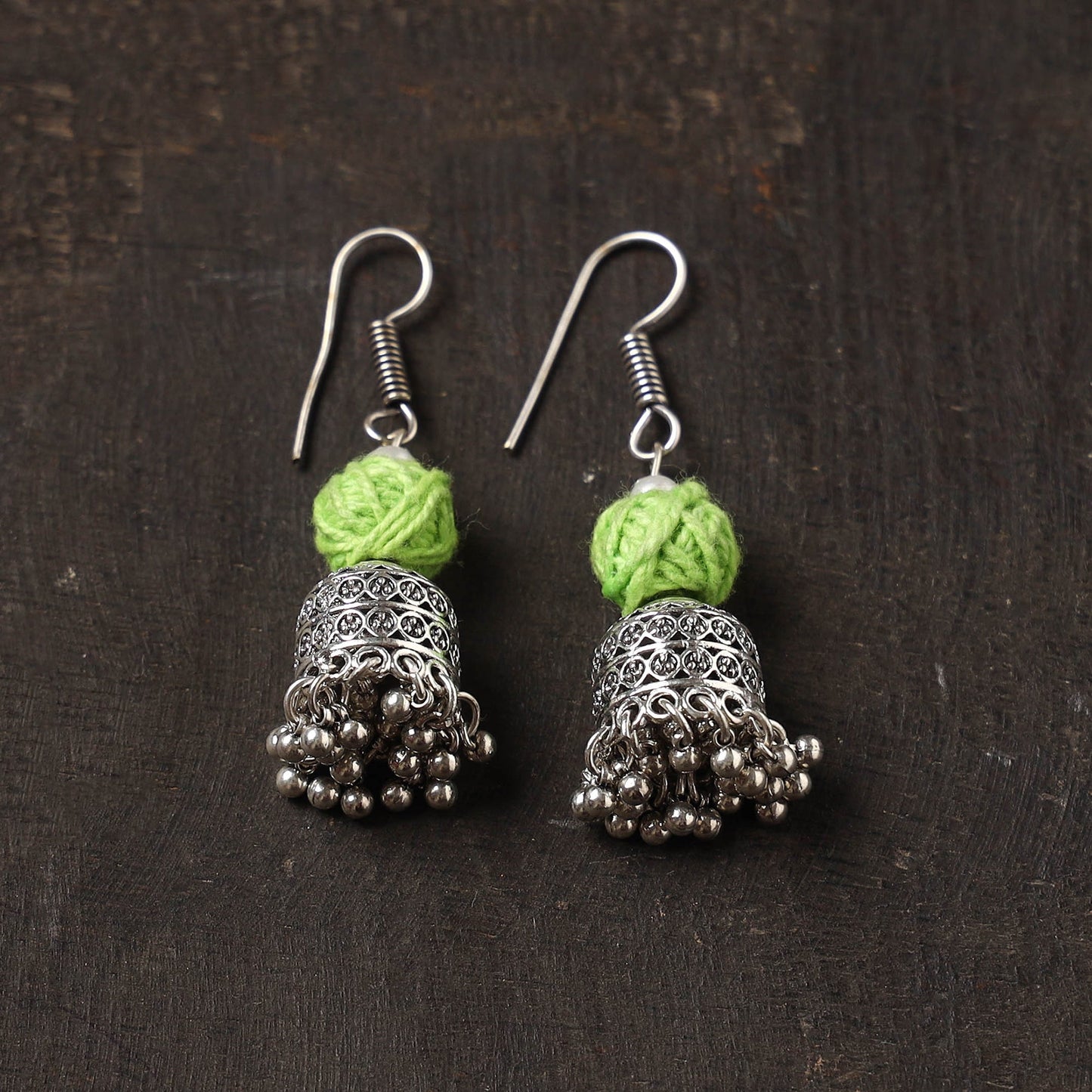 Tanaz german silver jhumki earrings - handcrafted