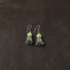 Tanaz german silver jhumki earrings - handcrafted