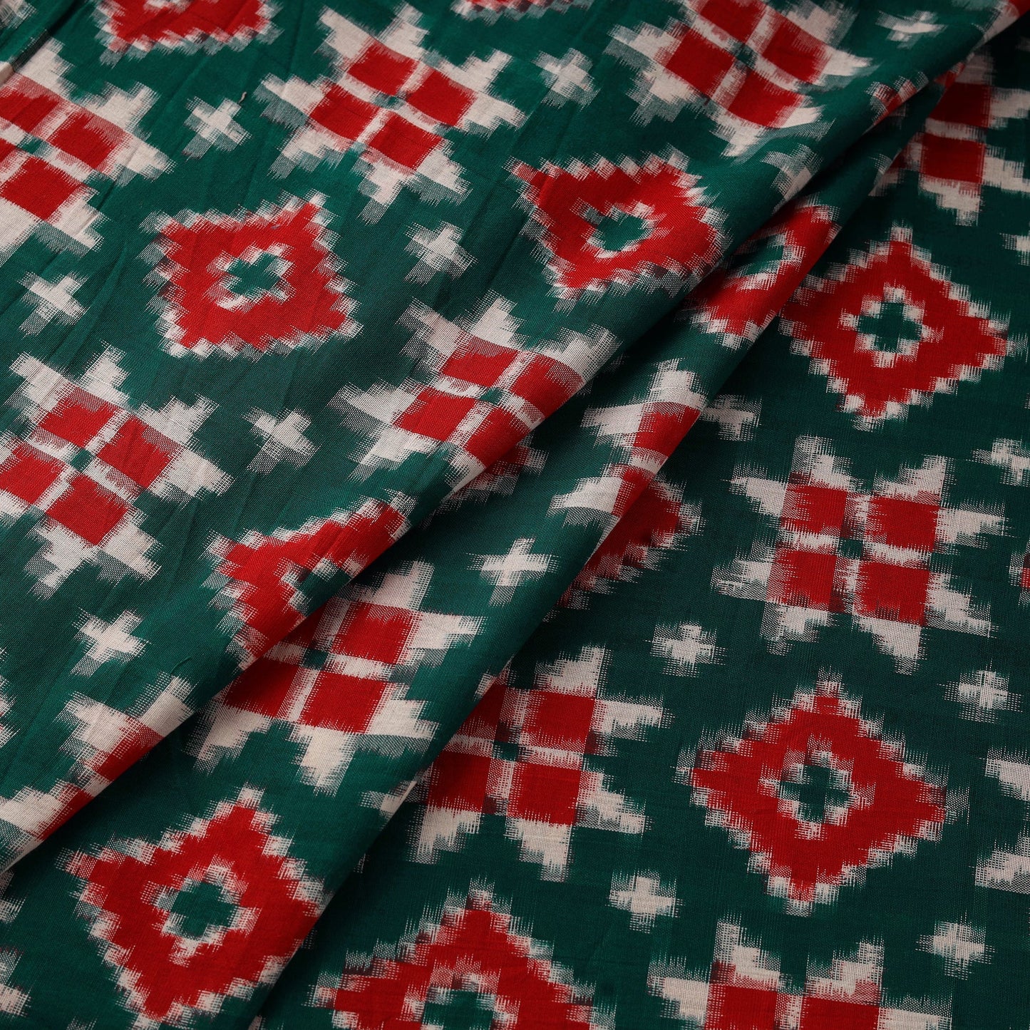 Telia rumal handloom cotton pochampally double ikat fabric