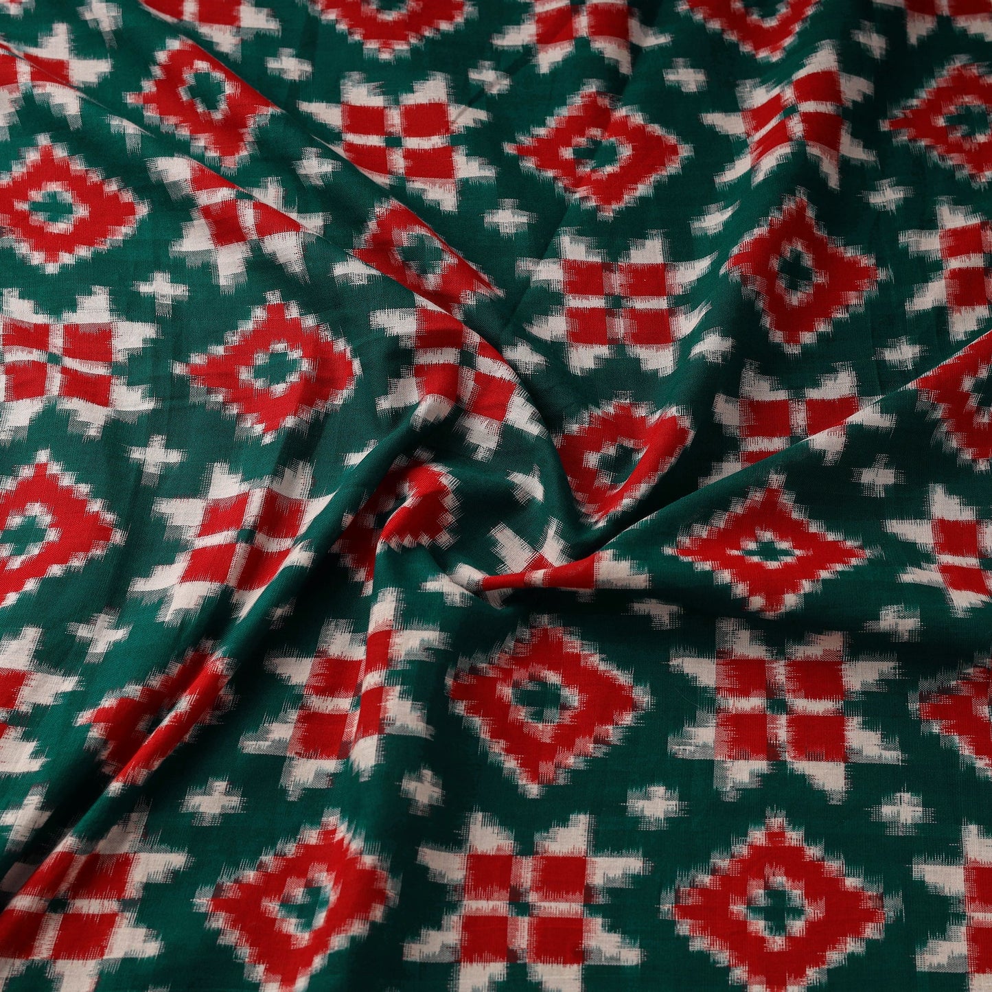 Telia rumal handloom cotton pochampally double ikat fabric