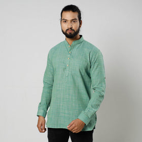  Plain Fine Cotton Handloom Men Short Kurta 