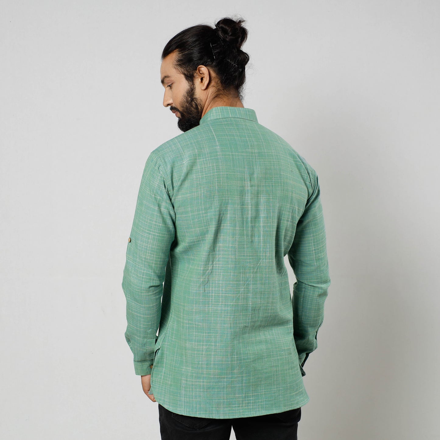  Plain Fine Cotton Handloom Men Short Kurta 
