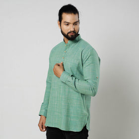  Plain Fine Cotton Handloom Men Short Kurta 
