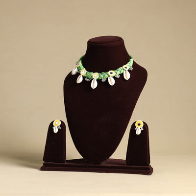 Thread Braided Shell Choker Necklace Set