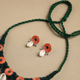 Green - thread braided shell choker necklace set 10