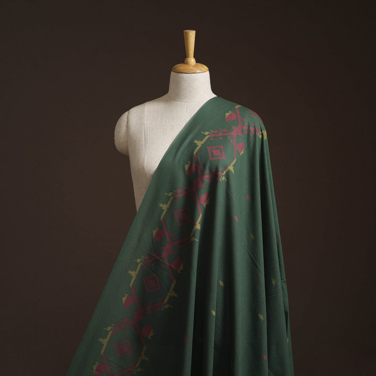 Thread buti cotton fabric with border 07 - handcrafted