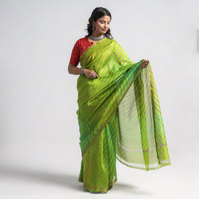  Leheriya Tie-Dye Chanderi Silk Zari Border Saree by Badshah Miyan 