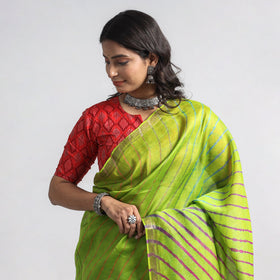  Leheriya Tie-Dye Chanderi Silk Zari Border Saree by Badshah Miyan 